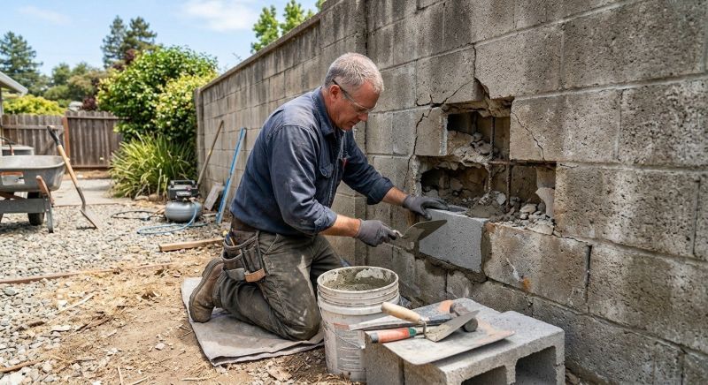 Cinder Block Wall Repair in Hayesville, NC
