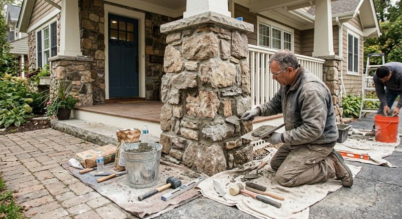 Stone Column Repair in Blairsville, GA