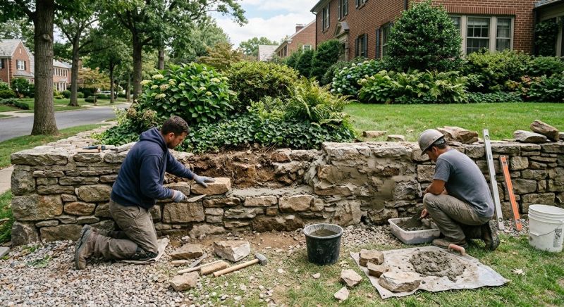 Stone Wall Repair in Morganton, GA